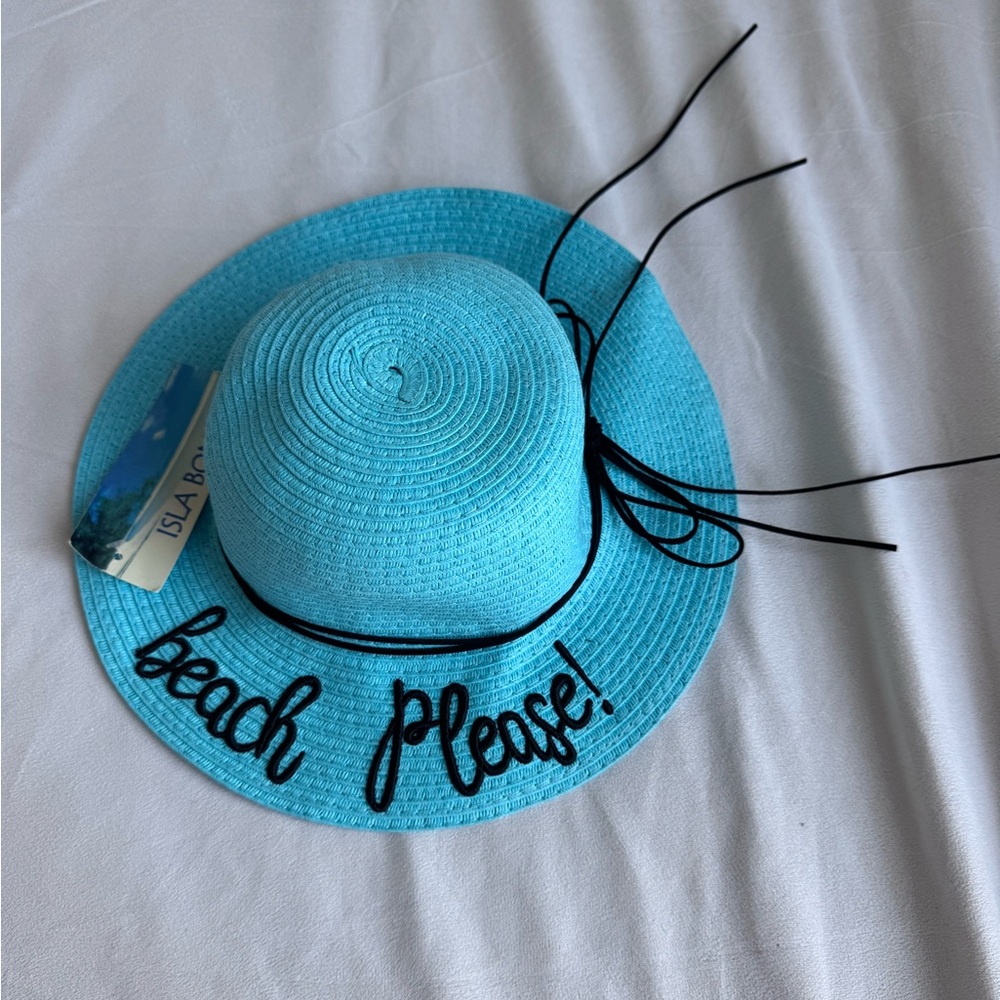 Kids Beach Hat Beach Please Blue NEW‎ Isla Bonita 100% paper Fun Novelty
